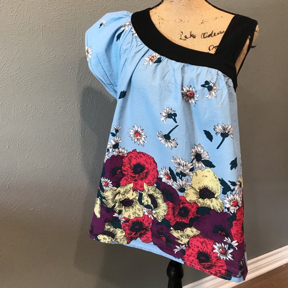 French Connection one shoulder floral top